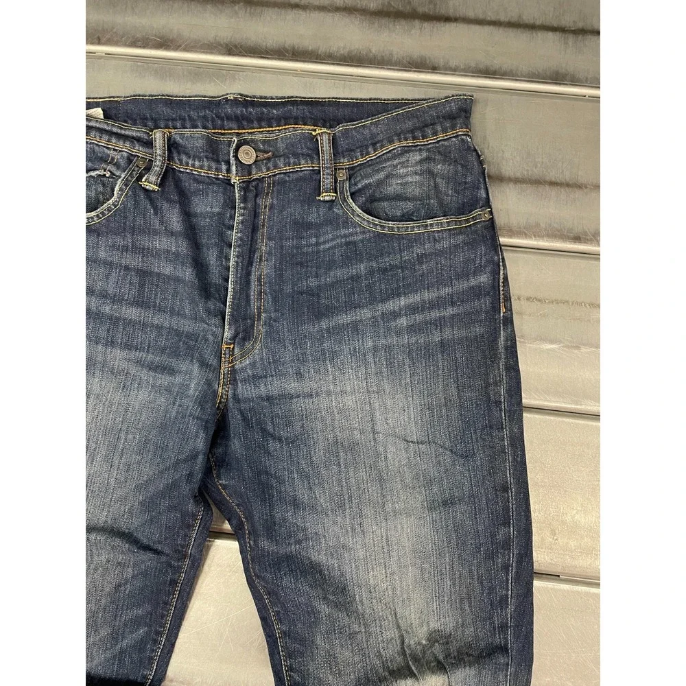 Levis 511 Jeans Mens 36X32 Blue Medium Dark‎ Wash Denim Slim Straight Fit Faded